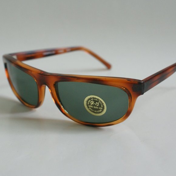 NWT TruVintage Biker Wrap around classic 90's fashion glass G-15 lens Sunglasses - Picture 2 of 5